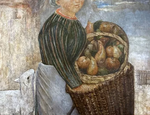 Bergère au panier de fruits